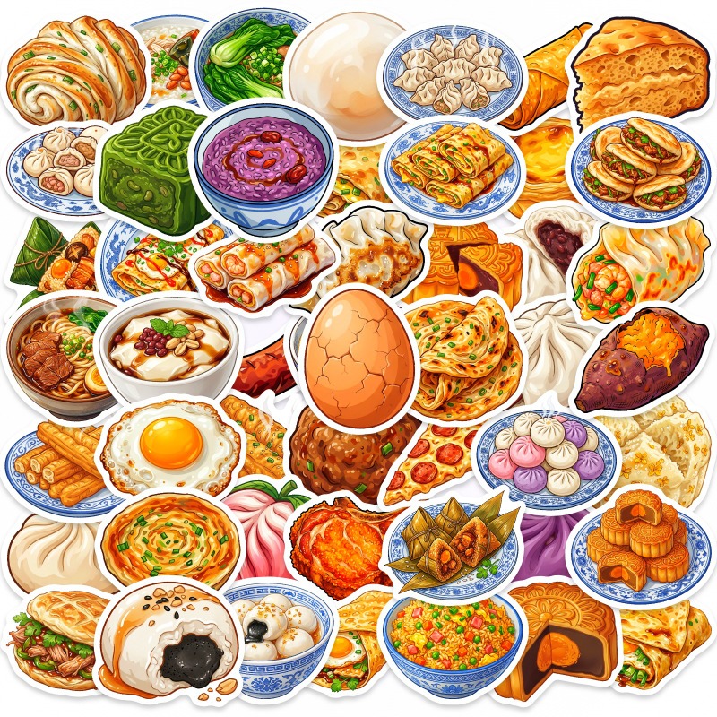 Food Like Snacks - 50 шт. наклеек с изображением китайской
